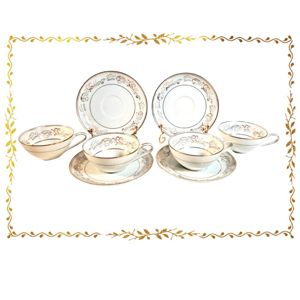 Set of 4 Noritake “Stanwyck” Cup & Saucer Set